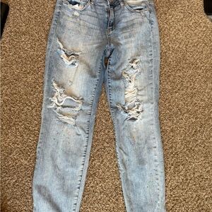 Judy Blue Distressed Light Wash Boyfriend Jeans